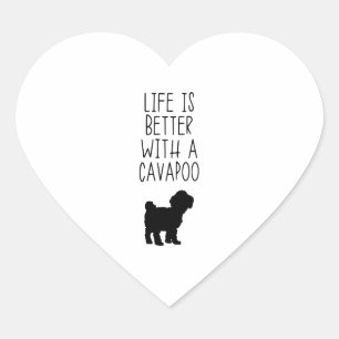 Sticker Cœur La Vie Est Meilleure Avec Un Cavapoo