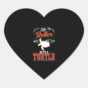 Sticker Cœur La Vie Est Meilleure Avec Une Tortue Tortue Tortue