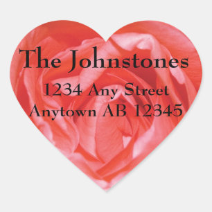 Sticker Cœur Label d'address de Perfectly Rose Wedding