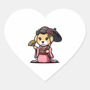 Sticker Cœur Labrador Retriever Chien Kimono