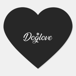 Sticker Cœur L'amour du chien avec le chien Paw