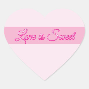 Sticker Cœur L'amour est doux Texte personnalisé Valentine Coeu