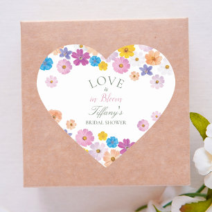 Sticker Cœur L'amour est en fleurs Jardin de fleurs sauvages Ba