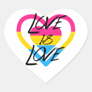 Sticker Cœur L'Amour Est L'Amour Pansexuel Fierté