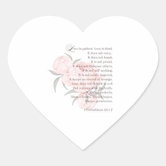 Sticker Cœur L'amour est patient – Carte de mariage Écriture Sa (Devant)