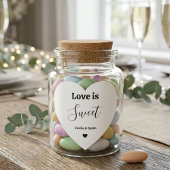 Sticker Cœur L'amour est une faveur de mariage douce