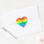 Sticker Cœur L'AMOUR LGBT | drapeau de la fierté arc-en-ciel (Enveloppe)