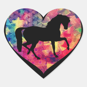 Sticker Cœur L'amour pour les chevaux