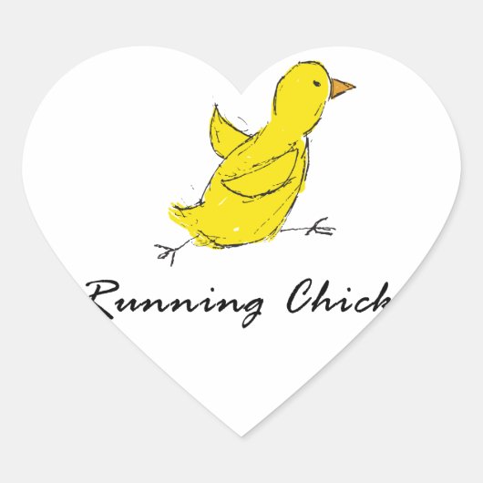 Sticker Cœur Lancer le poussin (Devant)