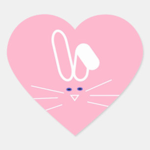 Sticker Cœur lapin