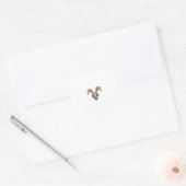 Sticker Cœur Lapin crâne Oreilles Pâques mignonne Skeleton Rabb (Enveloppe)