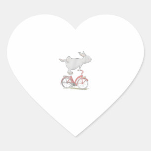 Sticker Cœur Lapin Mignonne Sur Vélo _ Cyclisme _ Vélo & G