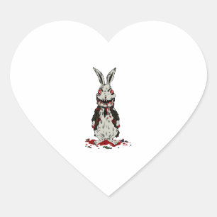 Sticker Cœur Lapin Zombie de Pâques Halloween Bunny