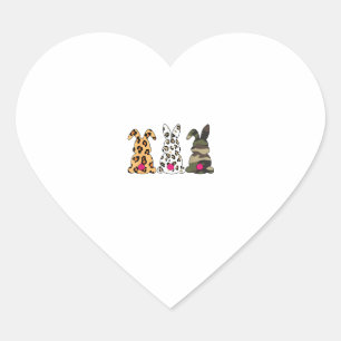Sticker Cœur Lapins Bunnies Camouflage léopard Joyeux Pâques