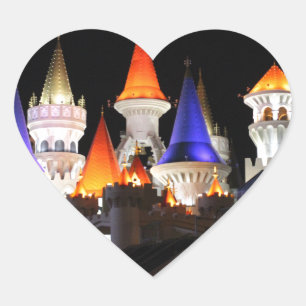Sticker Cœur Las Vegas Castle Hotel Gaming Vegas City Coloré