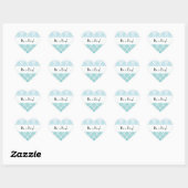 Sticker Cœur Latticework bleu, Ombre, Quatrefoil, Baby shower (Feuille)