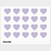 Sticker Cœur Lavender Mariage Simple Élégant Script violet (Feuille)