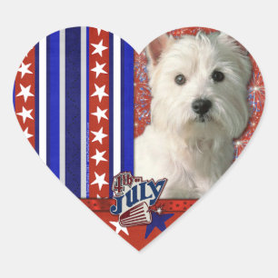 Sticker Cœur Le 4 juillet : Flickr - West Highland Terrier