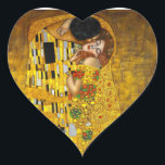 Sticker Cœur Le baiser par Gustave Klimt<br><div class="desc">La feuille de baiser,  de pétrole et d'or sur la toile,  1907-1908. Belvédère d'Österreichische Galerie,  Vienne,  × 180 cm de 180 cm</div>