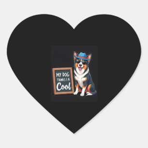 Sticker Cœur Le berger australien My Dog pense que je suis Cool