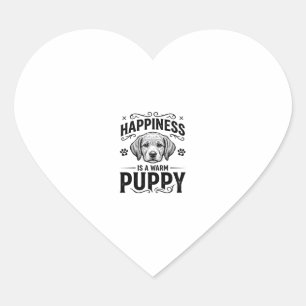 Sticker Cœur Le bonheur est un chiot chaud design de t-shirt vi