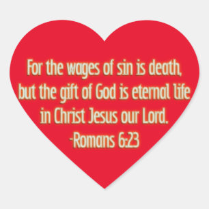 Sticker Cœur Le cadeau de Dieu est la vie éternelle