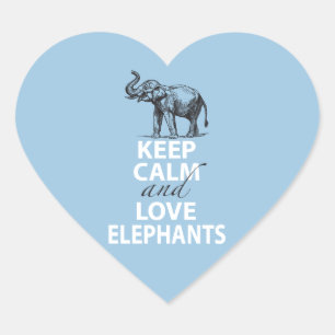 Sticker Cœur Le cadeau d'éléphant gardent la copie d'élépha