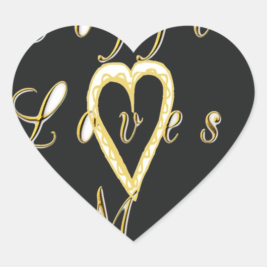 Sticker Cœur Le café m'aime. (Devant)