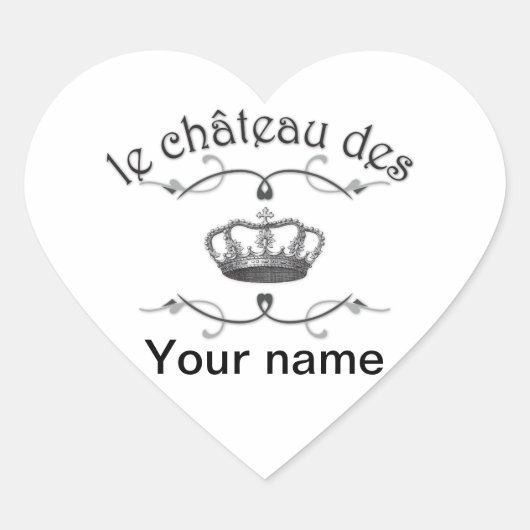 Sticker Cœur le château des VOS NOM v.2 (Devant)