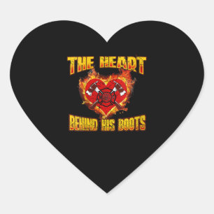Sticker Cœur Le Coeur Derrière Ses Bottes Amateurs de pompier