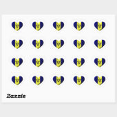 Sticker Cœur Le coeur du drapeau de la Barbade (Feuille)