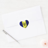 Sticker Cœur Le coeur du drapeau de la Barbade (Enveloppe)