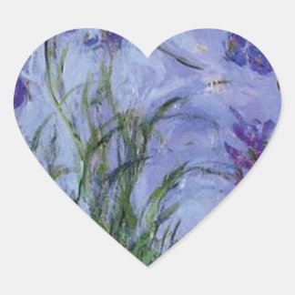 Sticker Cœur le cru fleurit lilac-irises-1917 monet.