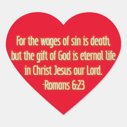 Sticker Cœur Le don de Dieu est la vie éternelle (Devant)