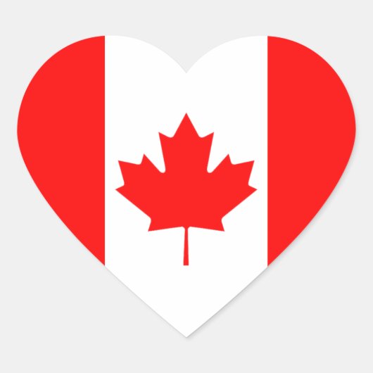 Sticker Cœur Le drapeau canadien, Canada (Devant)