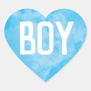 Sticker Cœur Le genre de bébé de garçon bleu indiquent la