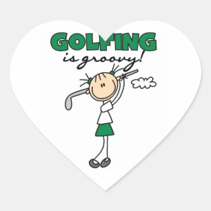 Sticker Cœur Le golf est super