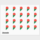 Sticker Cœur Le Madagascar/drapeau malgache (Feuille)