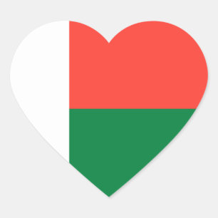 Sticker Cœur Le Madagascar - drapeau malgache