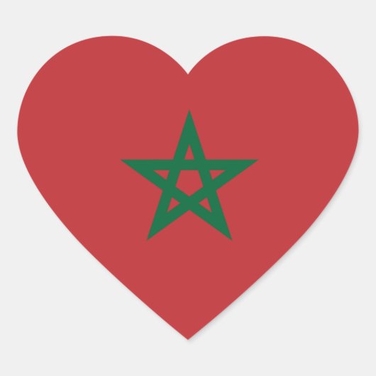 Sticker Cœur Le Maroc/drapeau marocain de coeur (Devant)