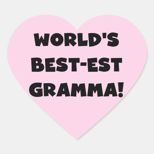 Sticker Cœur Le meilleur Gramma noir ou blanc du monde (Devant)