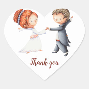 Sticker Cœur Le Merci Mariage de mariée et de chambre favorisée