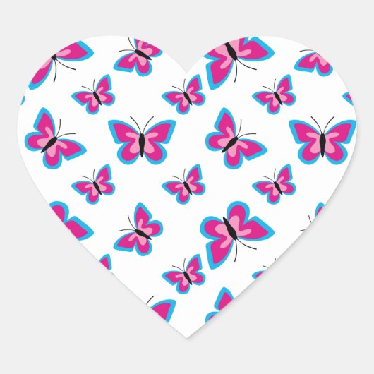Sticker Cœur Le Motif papillon (Devant)