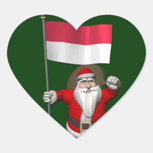 Sticker Cœur Le Père Noël En Indonésie