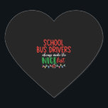 Sticker Cœur Le pilote de l'école de Christmas, bus scolaire<br><div class="desc">Le pilote de l'école de Christmas,  bus scolaire</div>