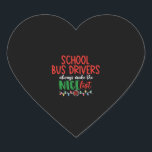 Sticker Cœur Le pilote de l'école de Christmas, bus scolaire<br><div class="desc">Le pilote de l'école de Christmas,  bus scolaire</div>