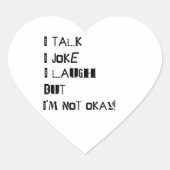 Sticker Cœur Le poids du rire - Sensibilisation à la santé ment (Devant)