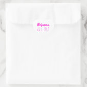 Sticker Cœur Le pyjama toute la journée girly fun cite la devis (Sac)