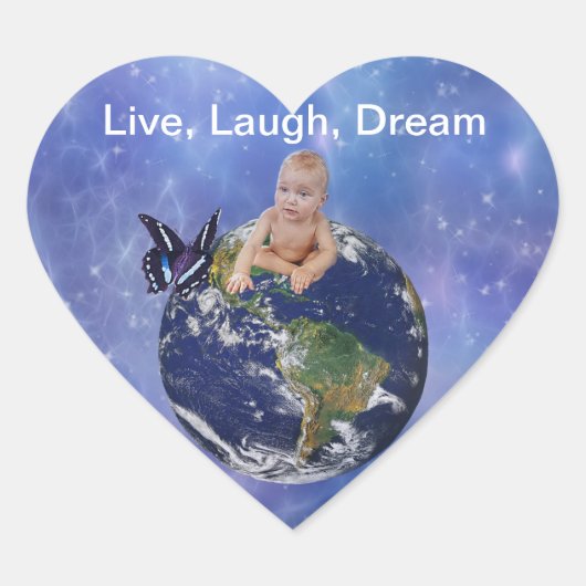 Sticker Cœur Le rêve d'un bébé mignon (Devant)