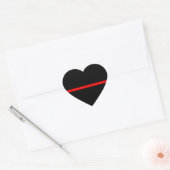Sticker Cœur Le Symbole mince rouge ligne horizontale noir (Enveloppe)